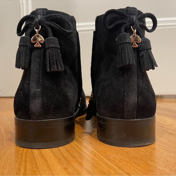 Kate Spade NY Saddle Black Suede Back Bow Tassel boots size 7.5 - Picture 11 of 16